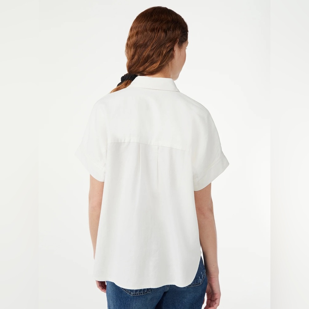 Free Assembly Linen Blend Button Down Shirt with Short Sleeves - Picture 2 of 8
